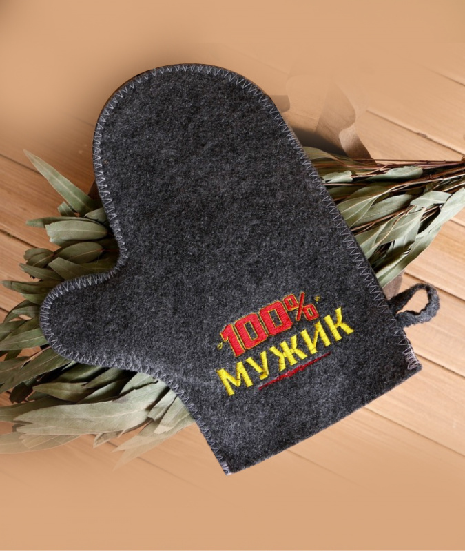 Рукавица для бани и сауны 100% МУЖИК